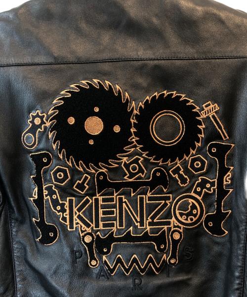 KENZO（ケンゾー）KENZO (ケンゾー) レザージャケット ブラック サイズ:Sの古着・服飾アイテム