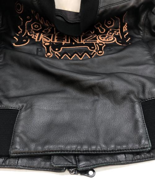 KENZO（ケンゾー）KENZO (ケンゾー) レザージャケット ブラック サイズ:Sの古着・服飾アイテム