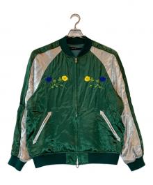 roarguns（ロアーガンズ）の古着「ROSE EMB SATIN JKT」｜グリーン