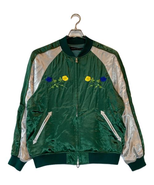 roarguns（ロアーガンズ）roarguns (ロアーガンズ) ROSE EMB SATIN JKT グリーン サイズ:3の古着・服飾アイテム