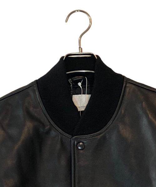 nanamica（ナナミカ）nanamica (ナナミカ) Golden Bear (ゴールデンベア) LEATHER VARSITY JACKET ブラック サイズ:XS 未使用品の古着・服飾アイテム