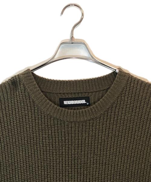 NEIGHBORHOOD（ネイバーフッド）NEIGHBORHOOD (ネイバーフッド) オーバーサイズクルーネックニット オリーブ サイズ:XLの古着・服飾アイテム