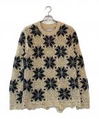 BED J.W. FORDベッドフォード）の古着「Snow Pattern Crew Neck Knit」｜マルチカラー