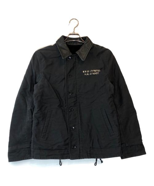 WACKO MARIA（ワコマリア）WACKO MARIA (ワコマリア) 襟レザーデッキジャケット ブラック サイズ:Mの古着・服飾アイテム