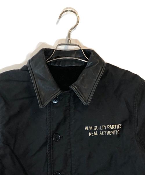 WACKO MARIA（ワコマリア）WACKO MARIA (ワコマリア) 襟レザーデッキジャケット ブラック サイズ:Mの古着・服飾アイテム