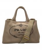 PRADAプラダ）の古着「2WAYカナバハンドバッグ」｜ベージュ