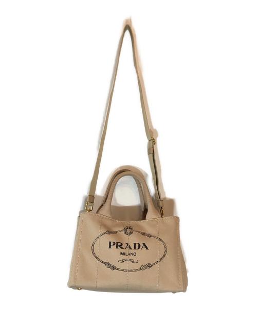 PRADA（プラダ）PRADA (プラダ) 2WAYカナバハンドバッグ ベージュの古着・服飾アイテム
