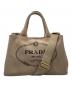 PRADA（プラダ）の古着「2WAYカナバハンドバッグ」｜ベージュ
