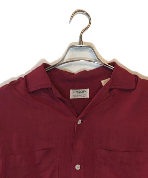 ARROW（アロー）ARROW (アロー) 開襟シャツ レッド サイズ:MEDIUMの古着・服飾アイテム