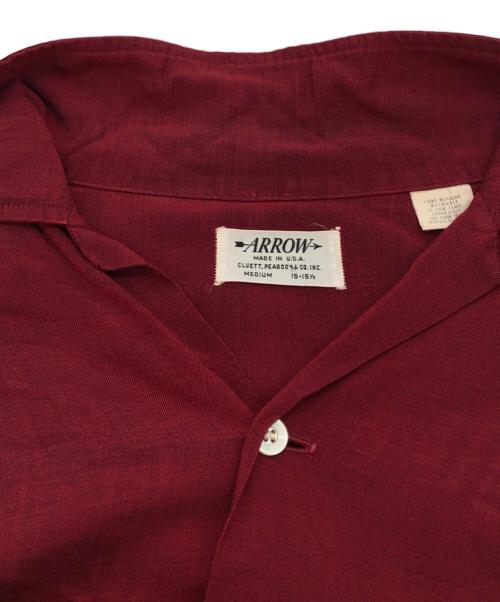ARROW（アロー）ARROW (アロー) 開襟シャツ レッド サイズ:MEDIUMの古着・服飾アイテム