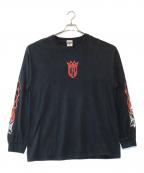 westcoastchoppersウエスト・コースト・チョッパーズ）の古着「2003 Front Emblem Flame L/S Tee」｜ブラック