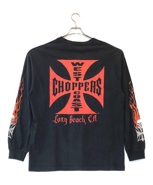 westcoastchoppers（ウエスト・コースト・チョッパーズ）westcoastchoppers (ウエスト・コースト・チョッパーズ) 2003 Front Emblem Flame L/S Tee ブラック サイズ:XLの古着・服飾アイテム