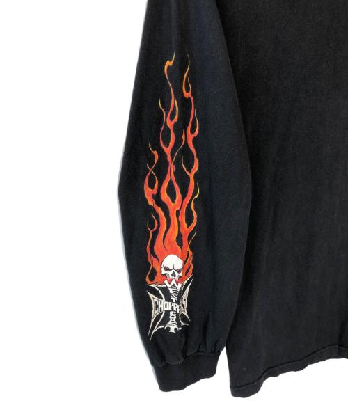 westcoastchoppers（ウエスト・コースト・チョッパーズ）westcoastchoppers (ウエスト・コースト・チョッパーズ) 2003 Front Emblem Flame L/S Tee ブラック サイズ:XLの古着・服飾アイテム