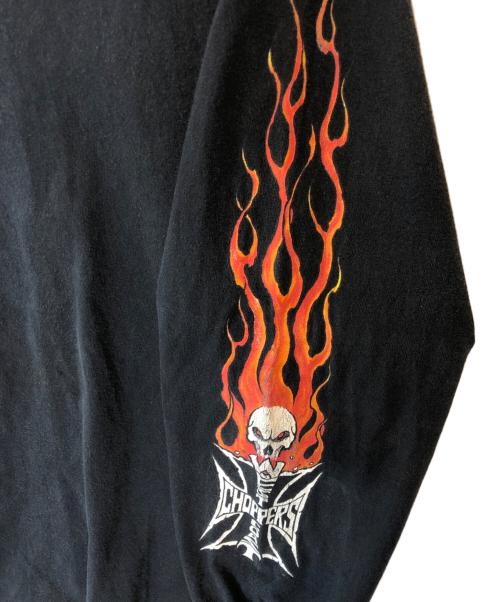 westcoastchoppers（ウエスト・コースト・チョッパーズ）westcoastchoppers (ウエスト・コースト・チョッパーズ) 2003 Front Emblem Flame L/S Tee ブラック サイズ:XLの古着・服飾アイテム