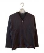 COMME des GARCONS HOMME PLUSコムデギャルソンオムプリュス）の古着「ジップアップニット」｜ボルドー×グリーン