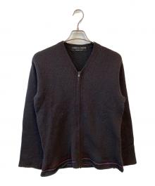 COMME des GARCONS HOMME PLUS（コムデギャルソンオムプリュス）の古着「ジップアップニット」｜ボルドー×グリーン