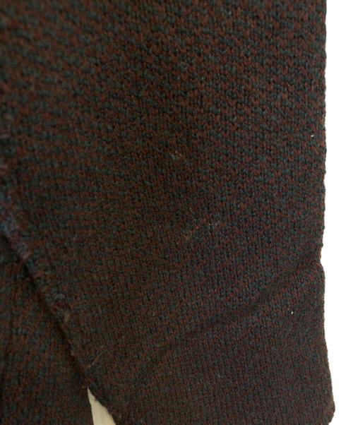 COMME des GARCONS HOMME PLUS（コムデギャルソンオムプリュス）COMME des GARCONS HOMME PLUS (コムデギャルソンオムプリュス) ジップアップニット ボルドー×グリーン サイズ:不明の古着・服飾アイテム
