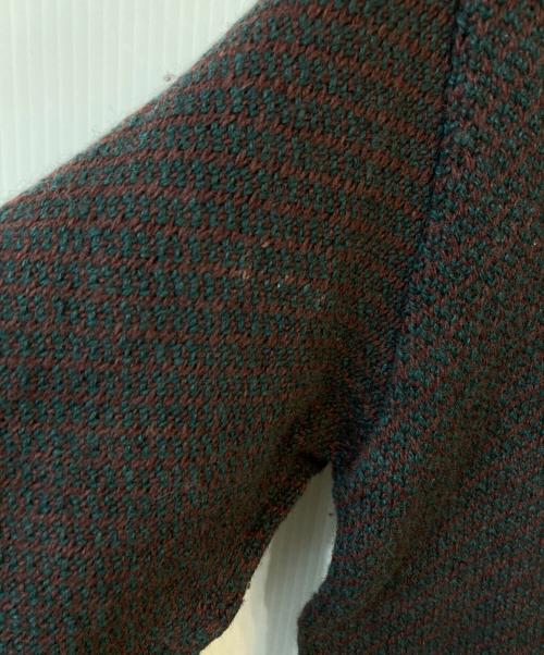 COMME des GARCONS HOMME PLUS（コムデギャルソンオムプリュス）COMME des GARCONS HOMME PLUS (コムデギャルソンオムプリュス) ジップアップニット ボルドー×グリーン サイズ:不明の古着・服飾アイテム