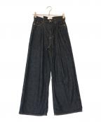 CLANEクラネ）の古着「TUCK WIDE DENIM PANTS」｜ブラック