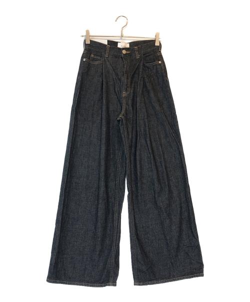 CLANE（クラネ）CLANE (クラネ) TUCK WIDE DENIM PANTS ブラック サイズ:1の古着・服飾アイテム