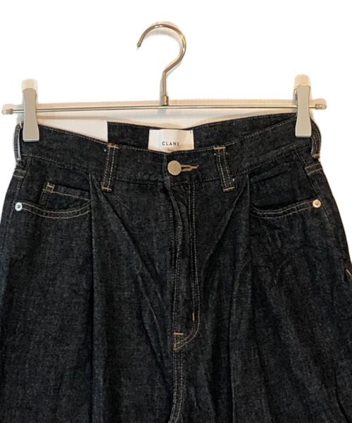 CLANE（クラネ）CLANE (クラネ) TUCK WIDE DENIM PANTS ブラック サイズ:1の古着・服飾アイテム