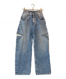 Maison Margiela（メゾンマルジェラ）の古着「スラッシュディテールデニムパンツ」｜ブラック