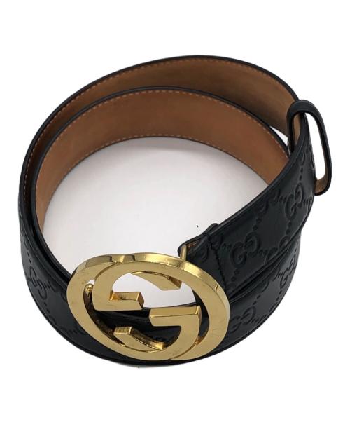 GUCCI（グッチ）GUCCI (グッチ) インターロッキンGベルト ブラック サイズ:80・32の古着・服飾アイテム