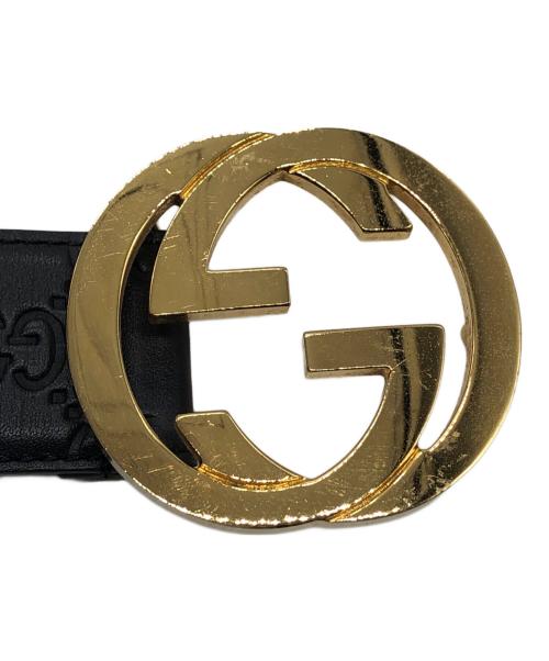GUCCI（グッチ）GUCCI (グッチ) インターロッキンGベルト ブラック サイズ:80・32の古着・服飾アイテム
