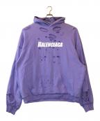 BALENCIAGAバレンシアガ）の古着「Caps Destroyed Hoodie」｜パープル