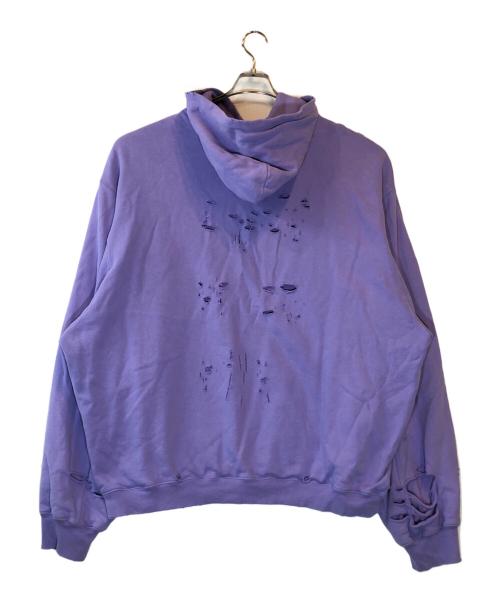 BALENCIAGA（バレンシアガ）BALENCIAGA (バレンシアガ) Caps Destroyed Hoodie パープル サイズ:Lの古着・服飾アイテム