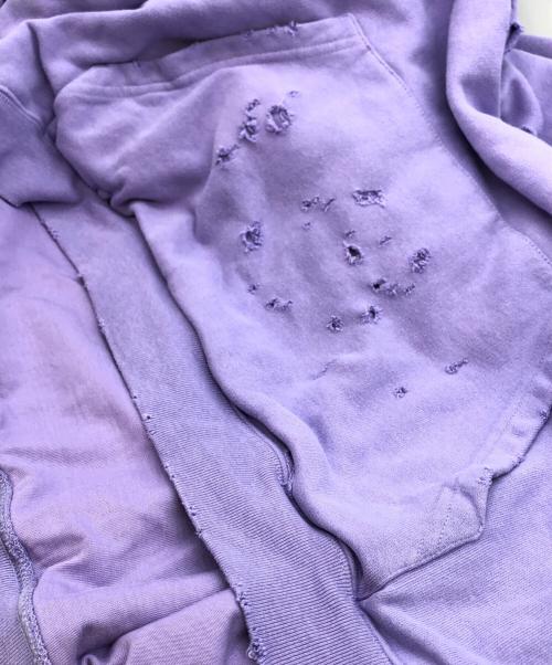 BALENCIAGA（バレンシアガ）BALENCIAGA (バレンシアガ) Caps Destroyed Hoodie パープル サイズ:Lの古着・服飾アイテム