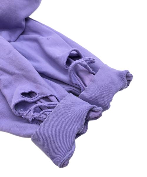 BALENCIAGA（バレンシアガ）BALENCIAGA (バレンシアガ) Caps Destroyed Hoodie パープル サイズ:Lの古着・服飾アイテム