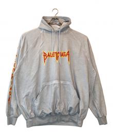 BALENCIAGA（バレンシアガ）の古着「METAL PRINTED OVERSIZED HOODIE」｜グレー