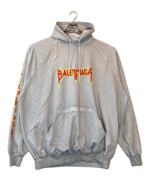 BALENCIAGA（バレンシアガ）BALENCIAGA (バレンシアガ) METAL PRINTED OVERSIZED HOODIE グレー サイズ:２の古着・服飾アイテム