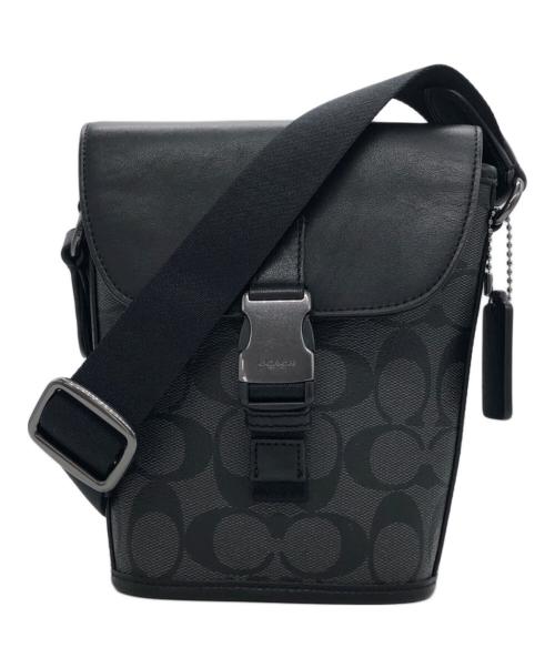 COACH（コーチ）COACH (コーチ) シグネチャー トラック スモール フラップ クロスボディ ブラックの古着・服飾アイテム