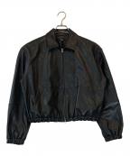 theoryセオリー）の古着「GLOSS LEATHER BOMBER JK」｜ブラック