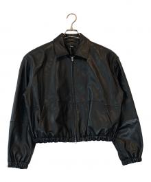 theory（セオリー）の古着「GLOSS LEATHER BOMBER JK」｜ブラック