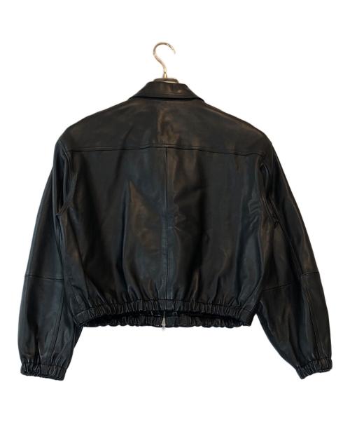 theory（セオリー）theory (セオリー) GLOSS LEATHER BOMBER JK ブラック サイズ:Sの古着・服飾アイテム