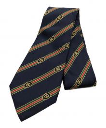 GUCCI（グッチ）の古着「シルクジャカードネクタイ」｜ネイビー