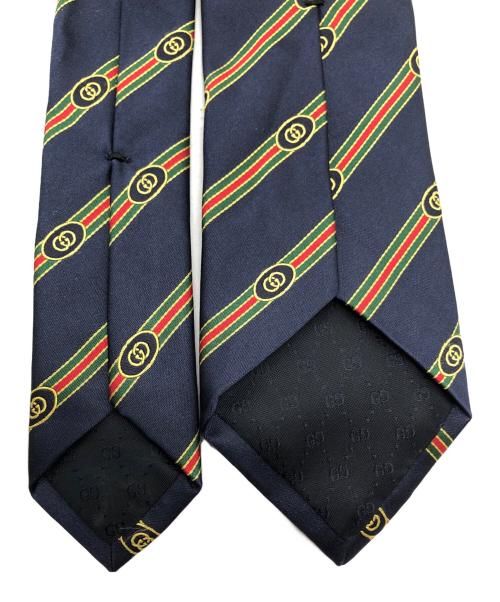 GUCCI（グッチ）GUCCI (グッチ) シルクジャカードネクタイ ネイビー サイズ:148×7ｃｍの古着・服飾アイテム