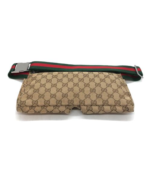 GUCCI（グッチ）GUCCI (グッチ) GGキャンバスウエストポーチ ブラウンの古着・服飾アイテム
