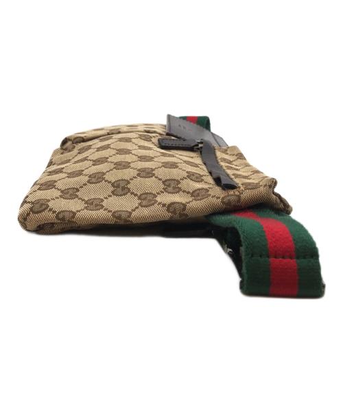 GUCCI（グッチ）GUCCI (グッチ) GGキャンバスウエストポーチ ブラウンの古着・服飾アイテム
