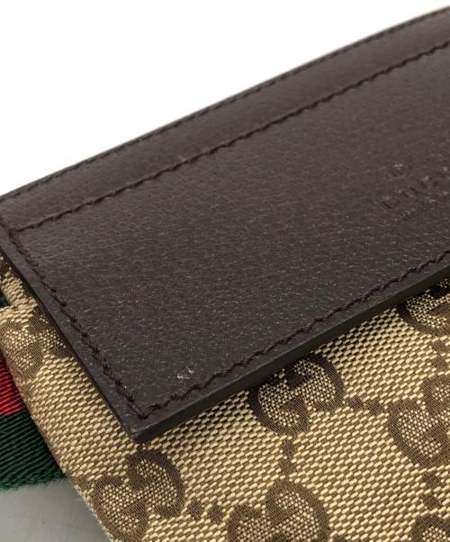 GUCCI（グッチ）GUCCI (グッチ) GGキャンバスウエストポーチ ブラウンの古着・服飾アイテム