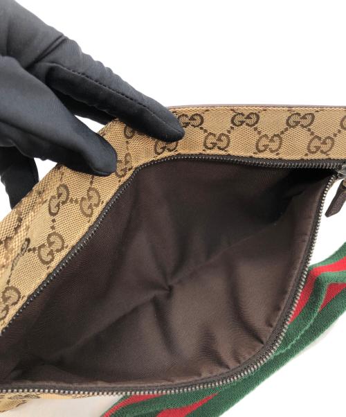 GUCCI（グッチ）GUCCI (グッチ) GGキャンバスウエストポーチ ブラウンの古着・服飾アイテム