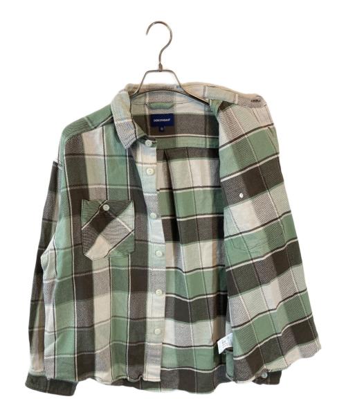 DESCENDANT（ディセンダント）DESCENDANT (ディセンダント) VANNING PLAIS LS SHIRT グリーン×ホワイト サイズ:2の古着・服飾アイテム