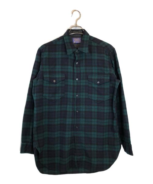 PENDLETON（ペンドルトン）PENDLETON (ペンドルトン) ウールブラックウォッチチェックシャツ グリーン サイズ:16の古着・服飾アイテム