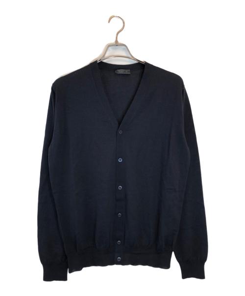PRADA（プラダ）PRADA (プラダ) バージンウール 長袖ニットカーディガン ネイビー サイズ:SZ50の古着・服飾アイテム