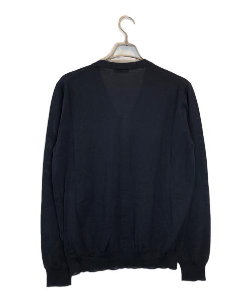 PRADA（プラダ）PRADA (プラダ) バージンウール 長袖ニットカーディガン ネイビー サイズ:SZ50の古着・服飾アイテム