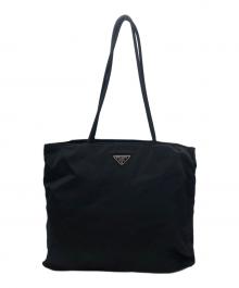 PRADA（プラダ）の古着「ロゴプレートナイロントートバッグ」｜ブラック