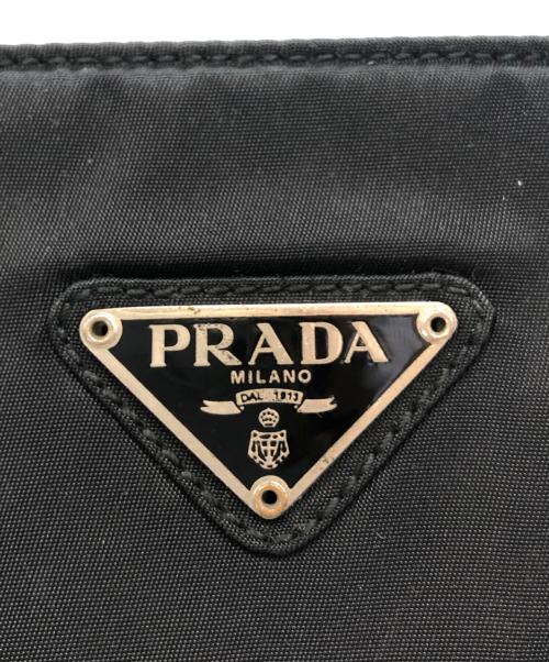 PRADA（プラダ）PRADA (プラダ) ロゴプレートナイロントートバッグ ブラックの古着・服飾アイテム